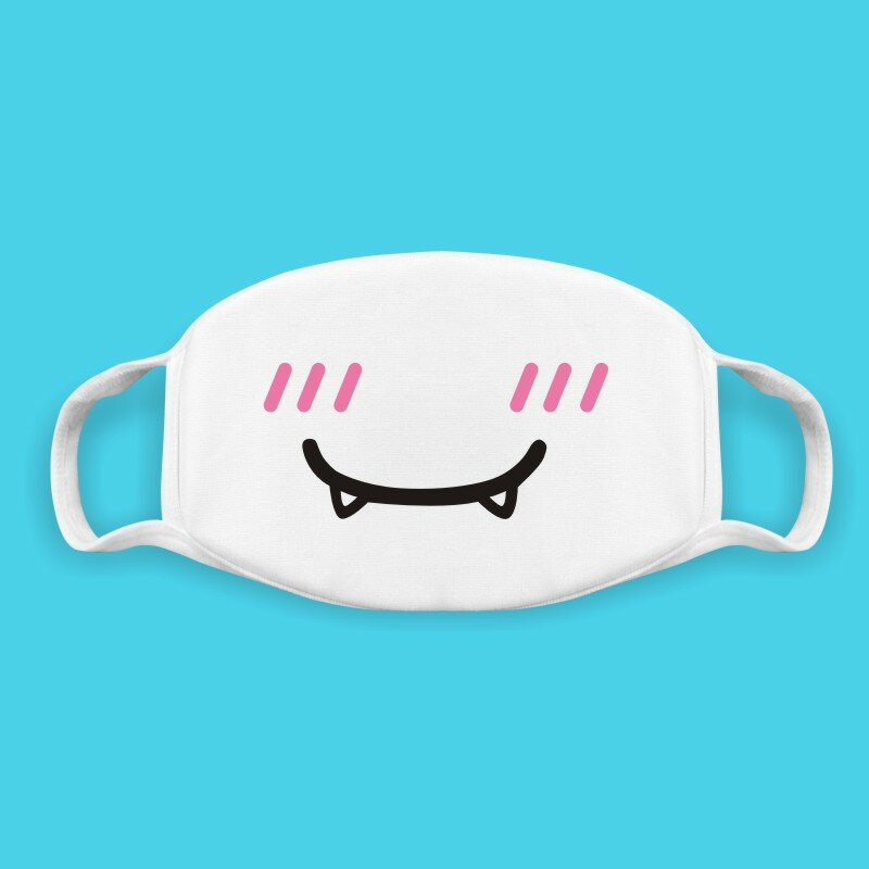 코튼 카와이 재미있는 애니메이션 표현 입 얼굴 마스크, 미소 통기성 마스크 한국 유니섹스 얼굴 입 머플 마스크 액세서리