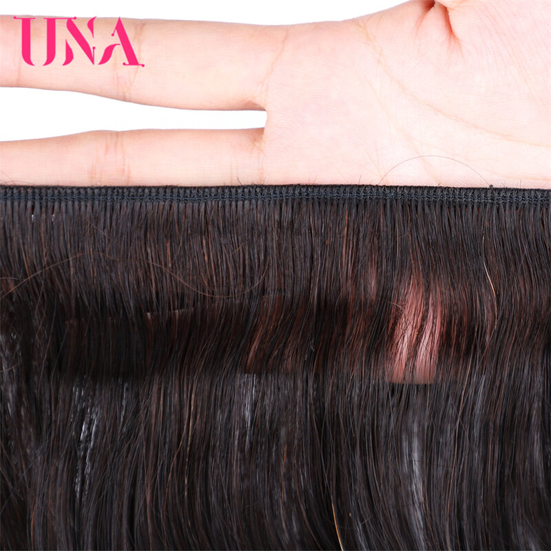 [UNA] Gelombang Natural 6A Rasio Rendah 8 "-28" Indian Remy Jalinan Rambut 3 Bundel Menangani Rambut Alami Pakan Rambut Manusia 100G