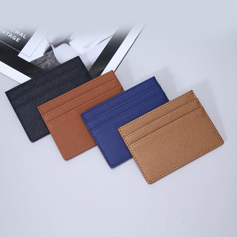 남성용 슈퍼 슬림 소프트 지갑, 100% 양가죽, 미니 신용 카드 지갑, 카드 홀더, 얇은 소형 지갑