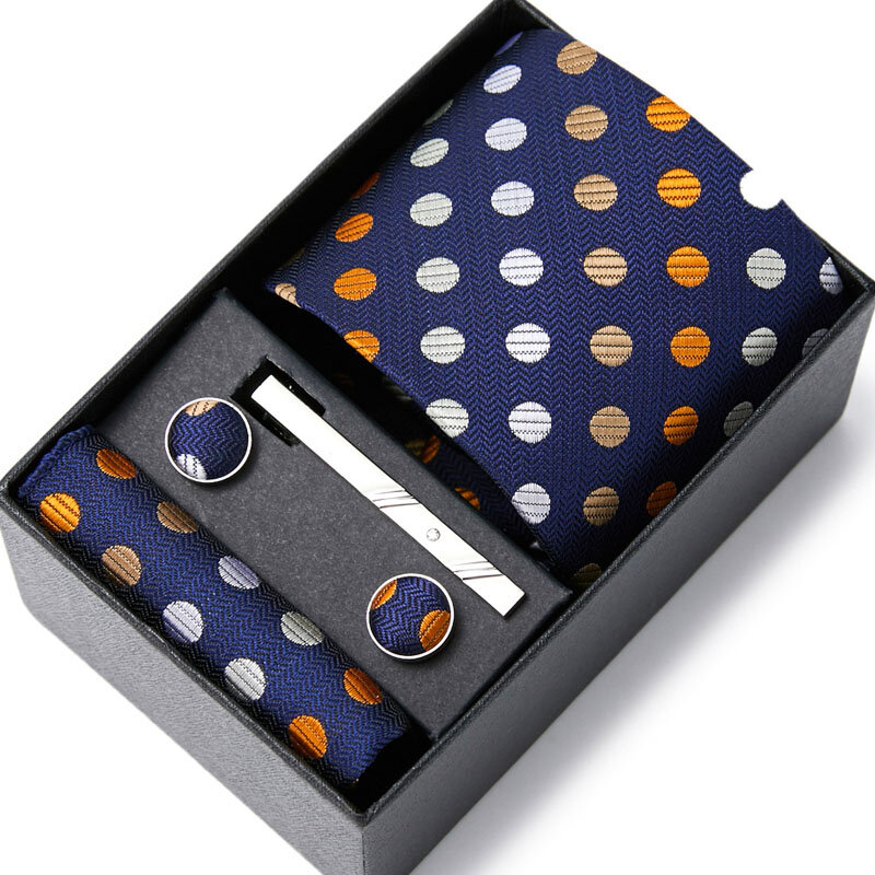 Commercio all'ingrosso Vangise Brand 2023 New Style Silk Wedding Gift Tie Set cravatta Box accessori per abiti Solid Dropshipping