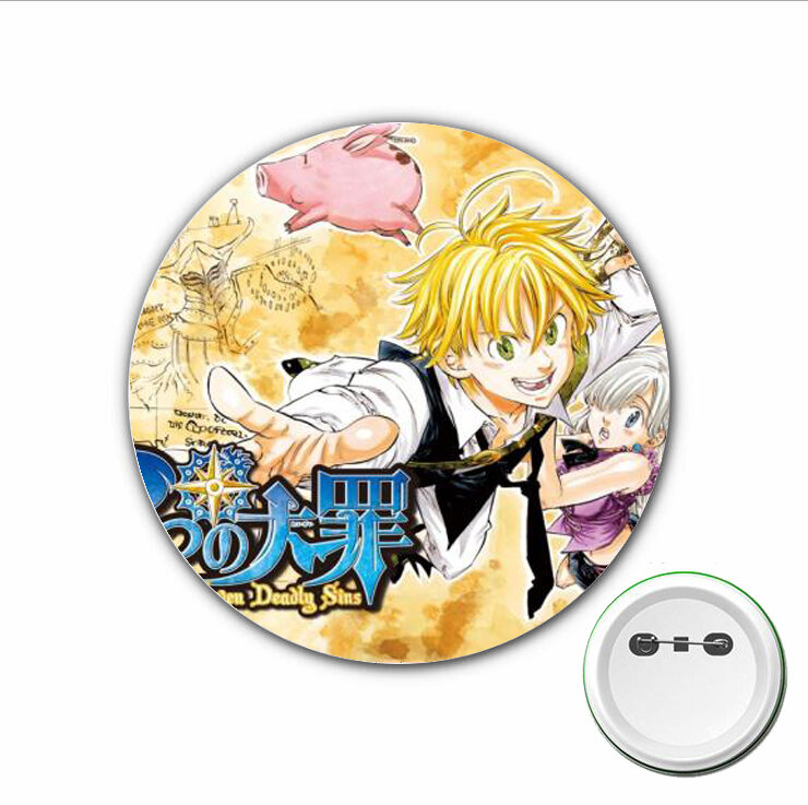 3pcs anime The Seven Deadly Sins Cosplay Badge Cartoon Pins spilla per vestiti accessori zaini borse Badge con bottoni