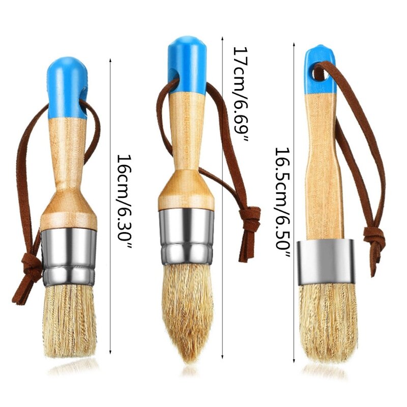 3 teile/satz ergonomischer Griff Kreide wachs Pinsel Borste Schablone Pinsel Werkzeug für Wohnkultur, Holz Projekte DIY Malerei