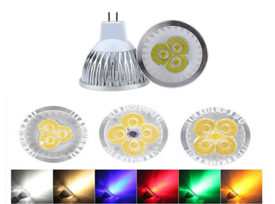 Refletor LED regulável, Lâmpada de iluminação, MR16, GU5.3, 3W, 4W, 5W, 12V, 110V, 220V, vermelho, verde, lâmpadas azuis, Candle Spot