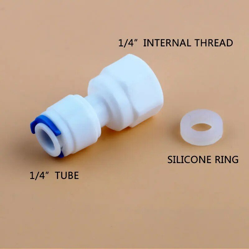 1/4" Internal thread to 1/4" Tube Pressure gauge adapter straight Quick Connect RO Water internal diameter 12.5MM Tube Fitting