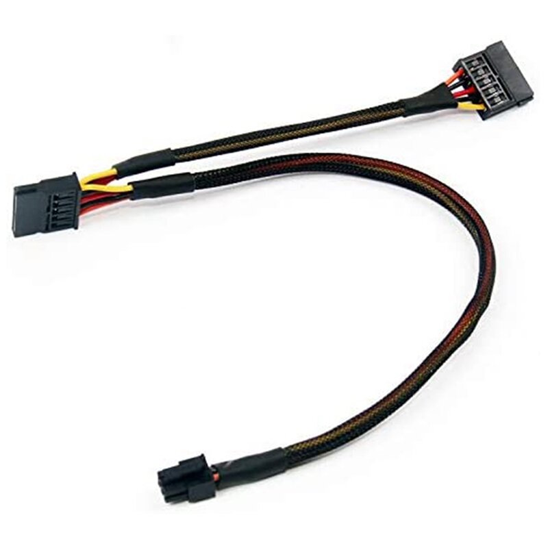 Mini 6Pin to 15Pin X2 SATA Power Cable Cord for DELL Vostro 3650 3653 3655 Desktop Computer HDD SSD Expansion