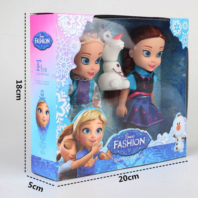 2017 2pcs Princess Anna Elsa Dolls For Girls Toys Princess Anna Elsa Dolls For Girls Toys 16cm Small Plastic Baby Dolls Congelad