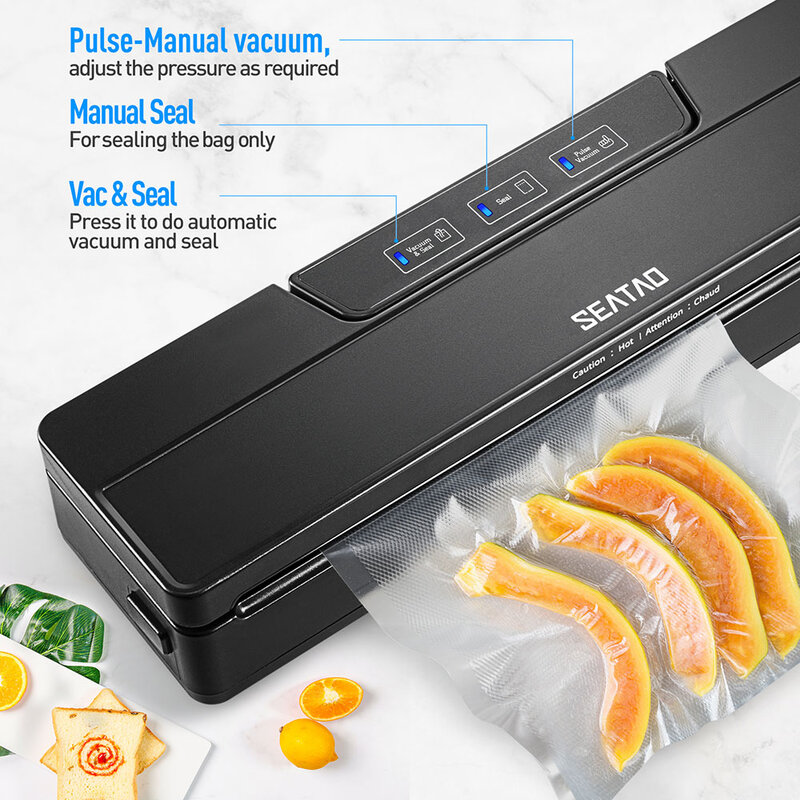SEATAO VM1000 najlepszy żywności uszczelniacz próżniowy automatyczne komercyjne domowe urządzenie do szczelnego pakowania żywności uszczelniacz próżniowy pakowarka zawiera 10 sztuk torby