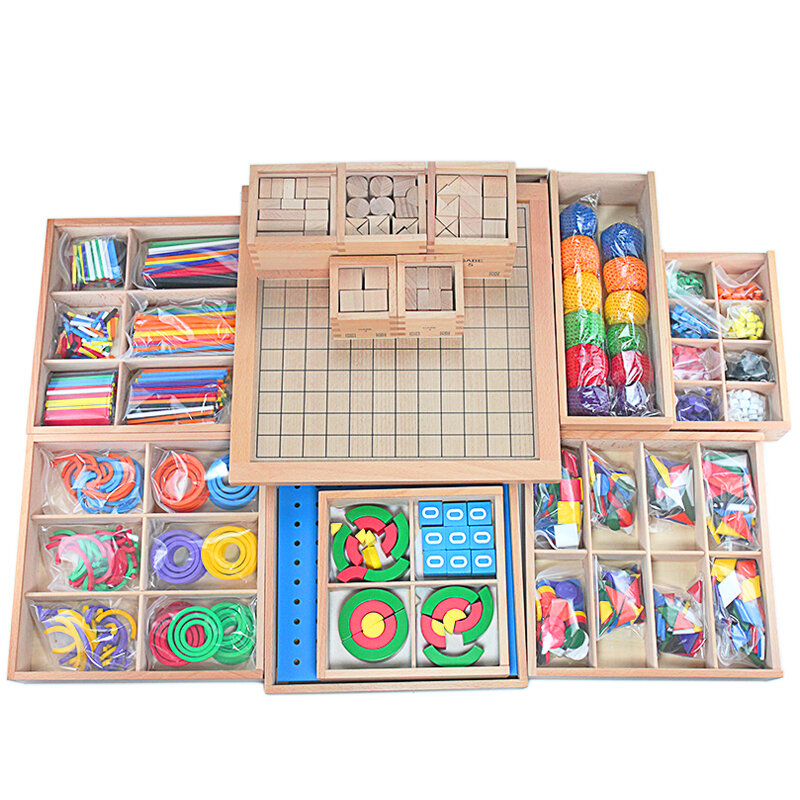 ألعاب الأطفال Froebel الوسائل التعليمية 15 مجموعات صندوق خشبي أدوات التدريس التعلم المبكر التعليمية مرحلة ما قبل المدرسة ألعاب التدريب للأطفال