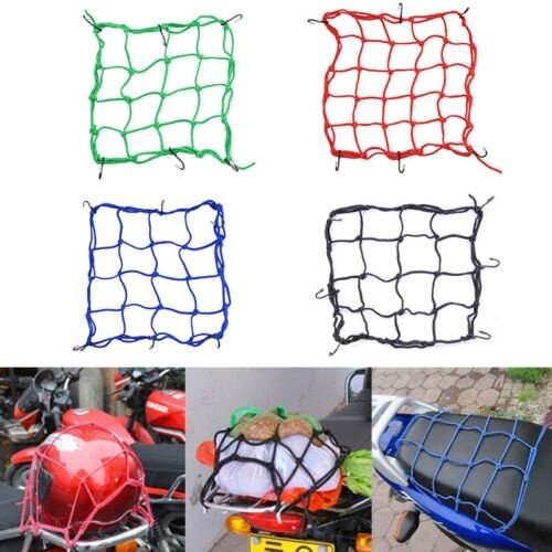 30*30cm Motorrad Lagerung Gepäck Helm Net Mesh für Lagerung Träger Tasche Cargo Net Helm Kleinigkeiten Fix Mesh mit 6 Metall Haken