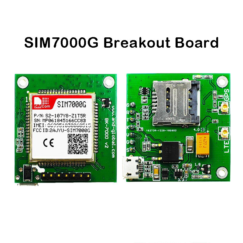 SIMCOM SIM7000G Breakout Board Global Band NB-IoT Global Module LCC Type LTE CAT-M1 eMTC competitivo con SIM900 e SIM800F