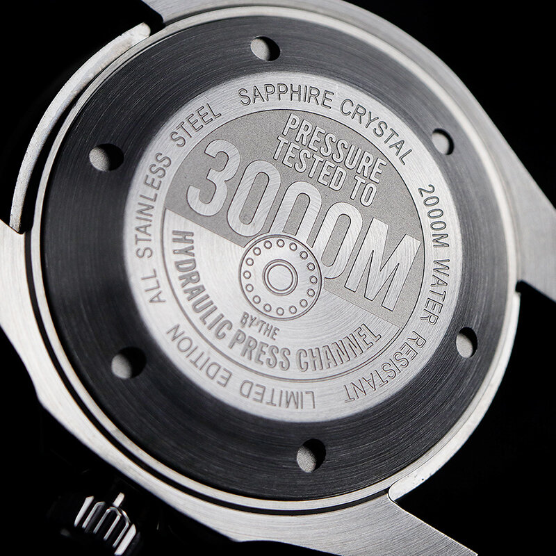 크로노스 자동 다이빙 남자 시계, 스테인레스 스틸 팔찌, 2000 미터 방수, 전문 다이버 남자 시계, L6009M
