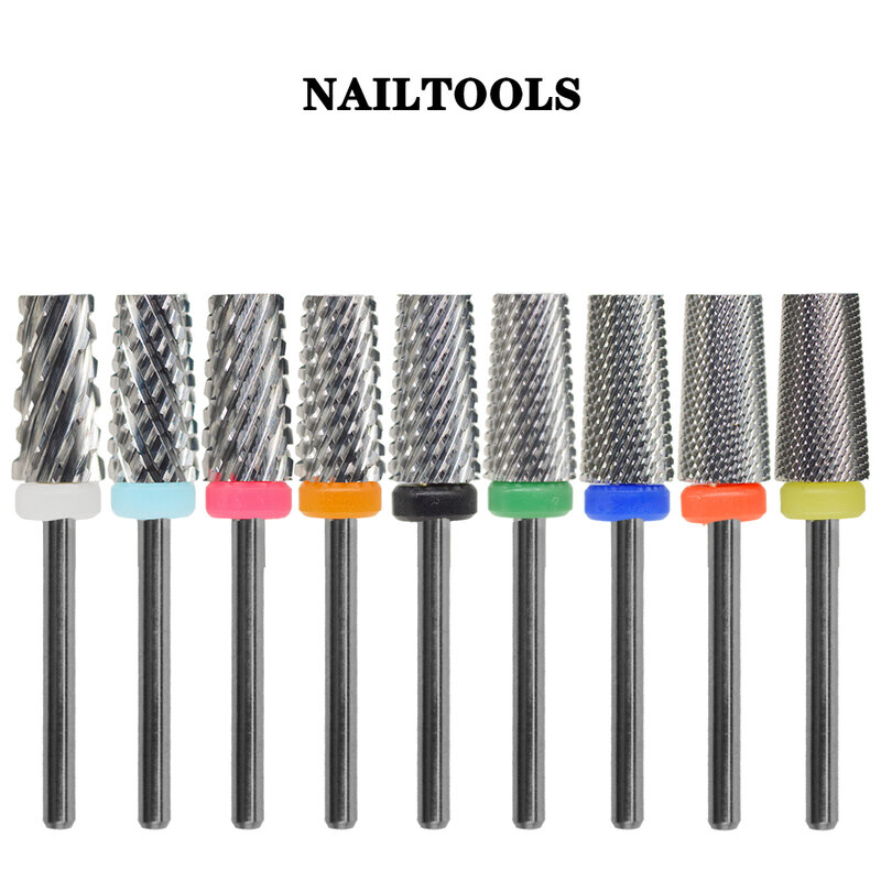 Nailtools-Tungsten Aço Carbide Fresa, Unha Broca, Trapézio, Cônico Barril, Grande, Cor original, 6.6