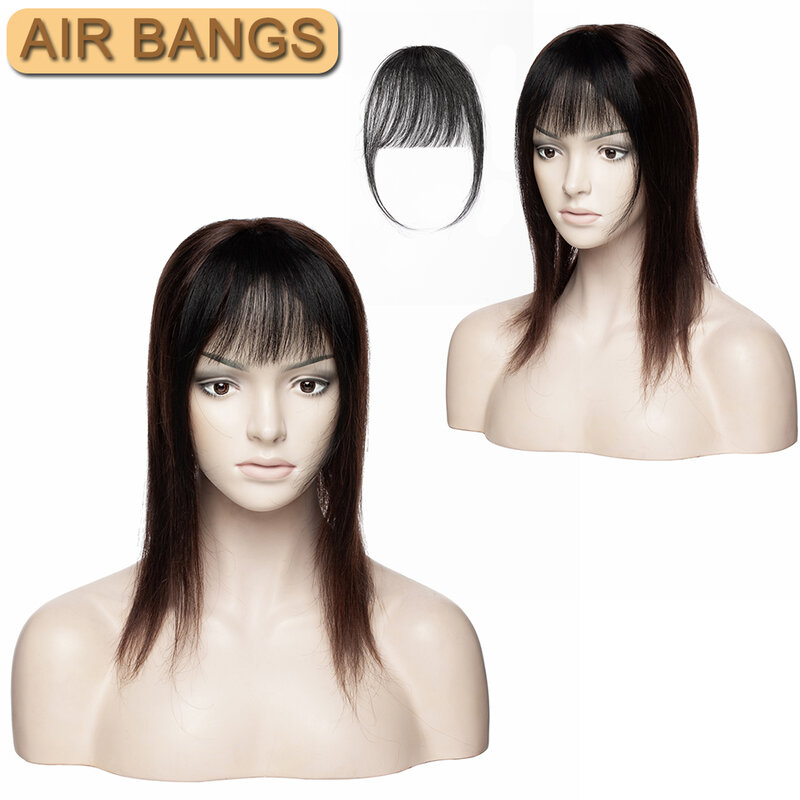 S-Noilite Hair Bangs บาง Fringe 3G Air Bangs กับวัดผมคลิปผมคลิปด้านหน้าสำหรับผู้หญิง