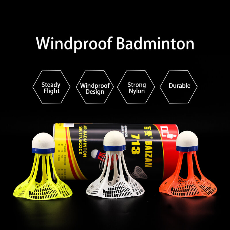 Welkin-Badminton ao ar livre original e AirShuttle, bola de plástico, peteca de nylon, resistência estável, novo, 3 peças por pacote, 2022