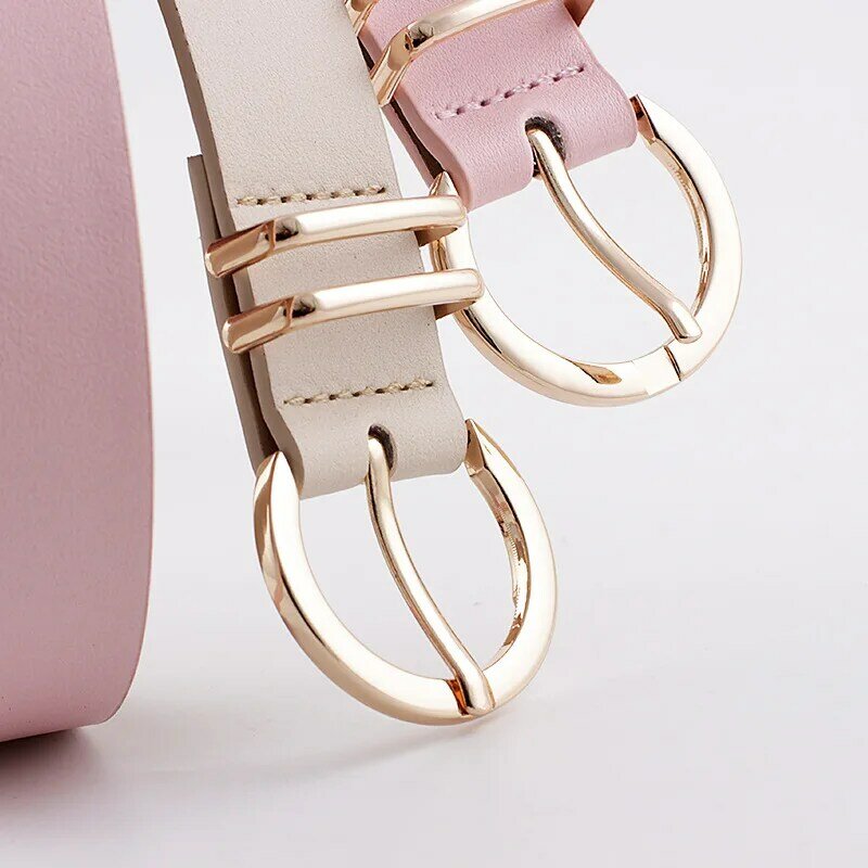 Cinturón De diseñador De alta calidad para Mujer, cinturón occidental, negro, marrón, blanco, rosa, salvaje