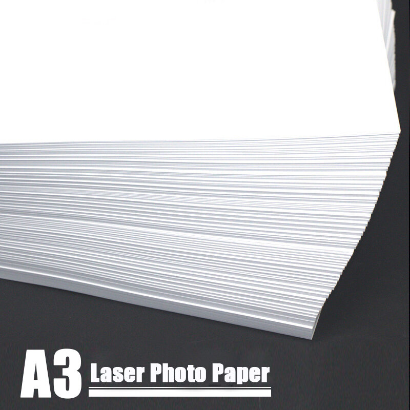 Papel fotográfico de impresión láser brillante de doble cara, tamaño A3, doble revestimiento mate para impresora láser