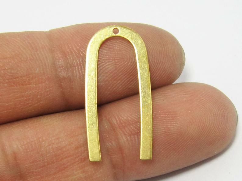 30pcs Brass Charms, U shaped Earring Charms, 27x13x0.45mm, Arched Brass Findings, Earring Accessories, Jewelry Making R738 R1194