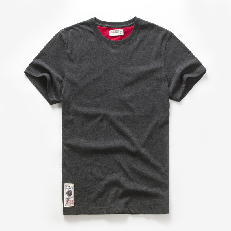 남성 티셔츠 코튼 솔리드 컬러 티셔츠, 남성 캐주얼 오넥 기본 티셔츠, 남성 고품질 클래식 탑스