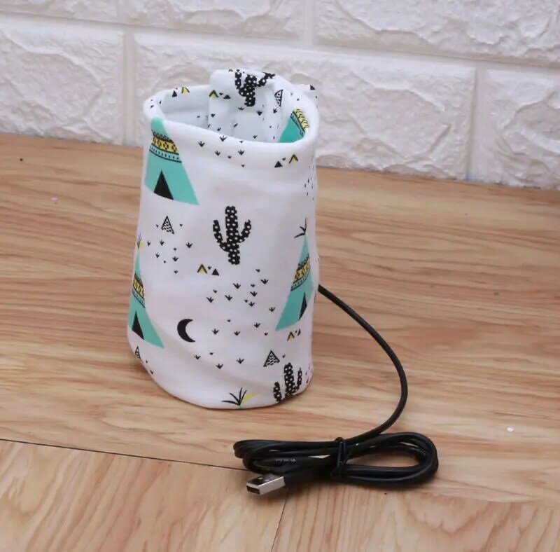 USB Milk Water Warmer Travel Stroller Insulated Bag Baby Nursing Bottle Heater 97BE
