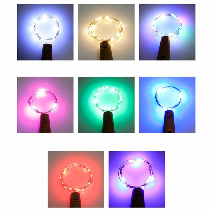 Tappo per bottiglia di vino in sughero solare filo di rame stringa luci a LED lampade da fata per interni decorazione per feste all'aperto