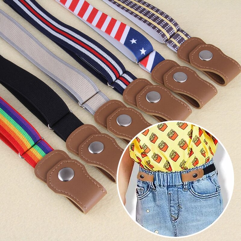 Cinturón elástico sin hebilla para niños, cinturones elásticos ajustables para niños pequeños, cinturones para niños y niñas para Jeans, nuevo