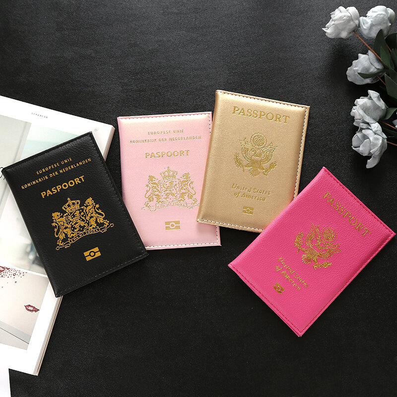 Couverture de passeport néerlandais mignon, étui de voyage pour documents