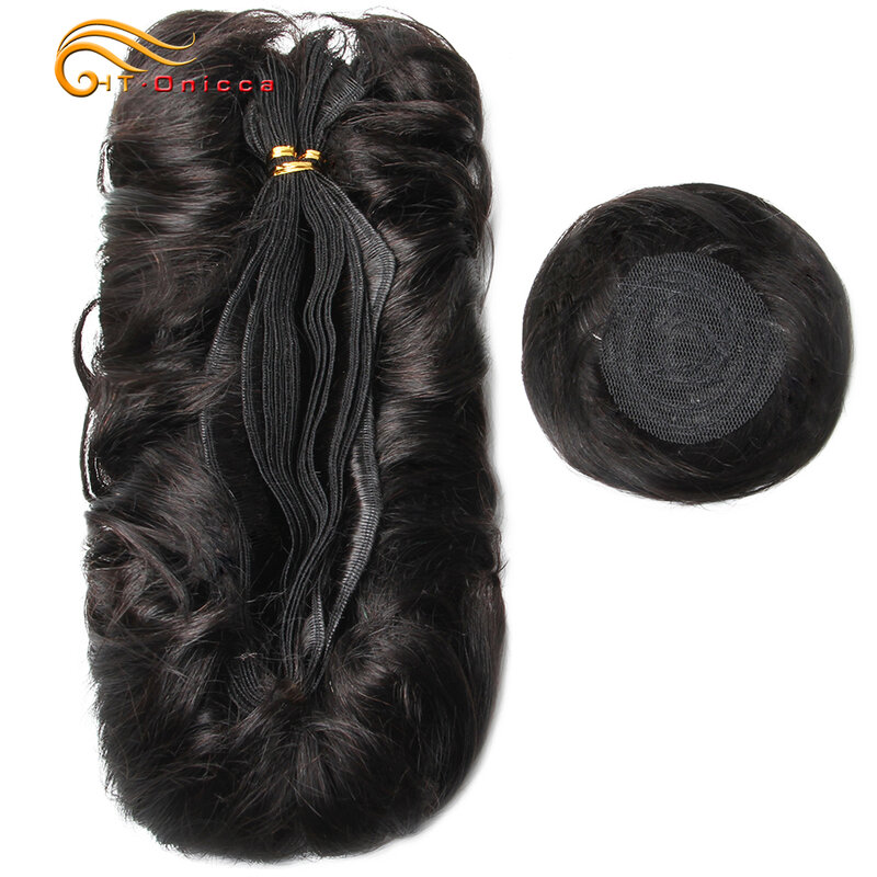 Htonicca – tissage en lot brésilien naturel Remy, cheveux bouclés, 3 4 5 pouces, Extension de cheveux, pour Style court, 28 pièces