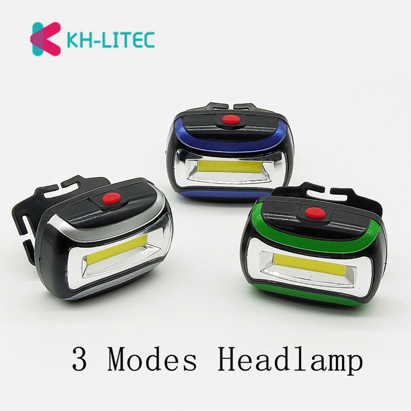 COB LED Portable Mini Lampu Malam Memancing Headlamp Outdoor Camping Berkendara Saku 3 Mode Senter Kepala Menggunakan 3 * AAA