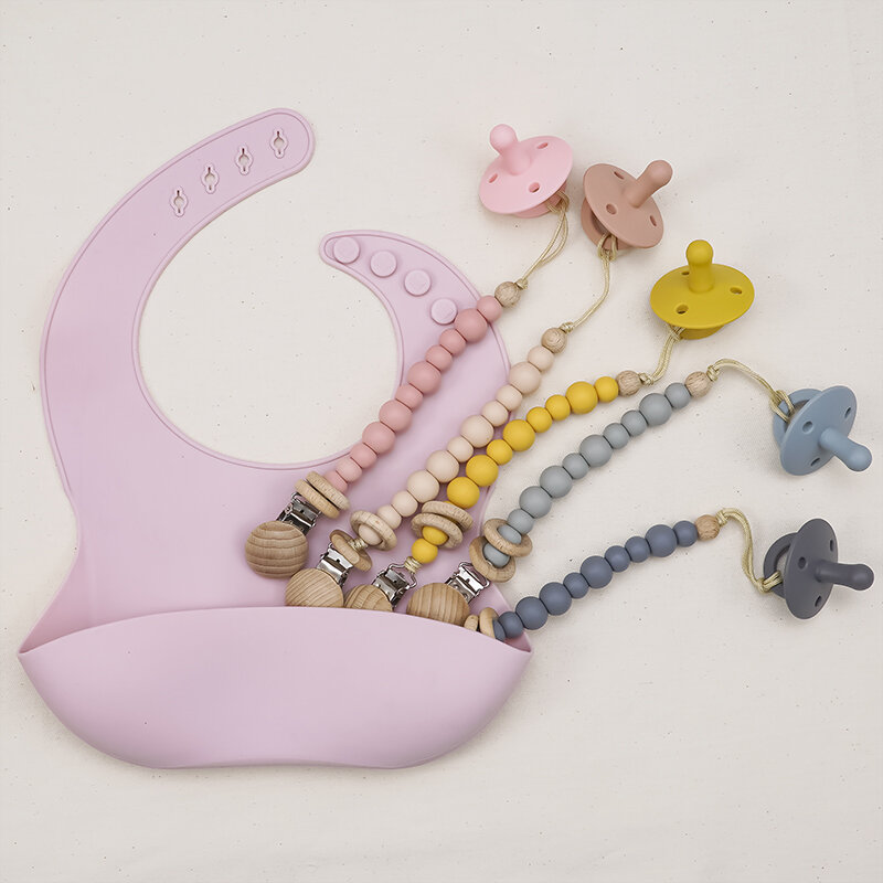Jouets de dentition en bois sans BPA pour bébé, jouet à mâcher coloré, silicone pour bébé, porte-sucette TeWindsor, clip, haute qualité