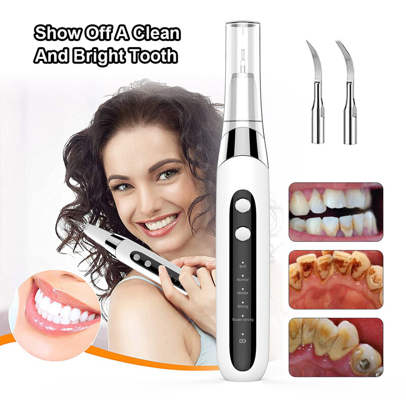 Ultrasuoni pulizia dentale personale detergente tartaro denti macchia portatile calcolo elettrico placca rimozione Tarter LED