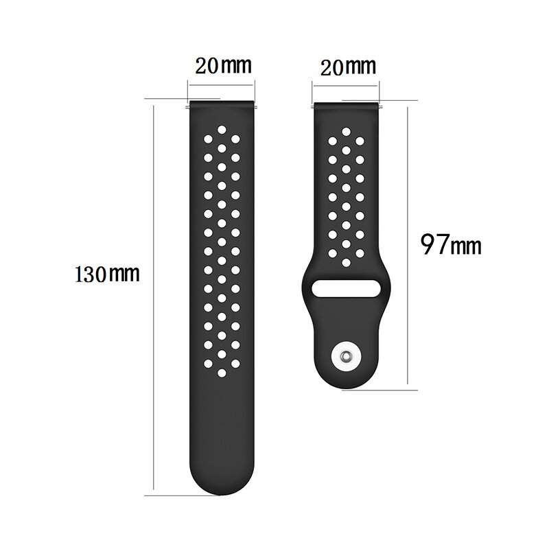 20mm banda de silicone para samsung galaxy assista ativo 42mm engrenagem s2 esporte substituição pulseira pulseira de pulseira de relógio feminino masculino acessórios