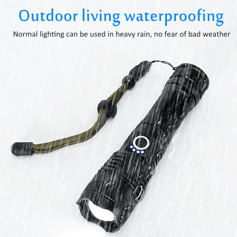 P50 Powerful Flashlight LED Rechargeable Flashlight USB Long-Range Multifunction Waterproof Outdoor Camping Tactical Flashlight