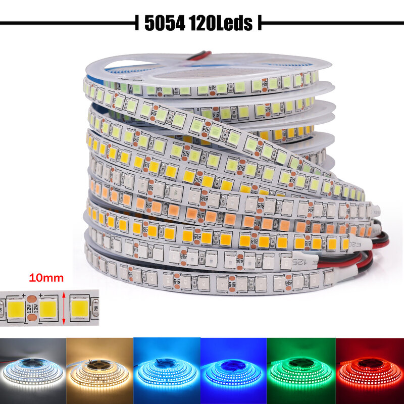 Tira de luces LED RGB Flexible, cinta de diodo de luz de cuerda impermeable, 5M, 12V, 2835, 5050, 5054, 120, 60/240/360/480LED