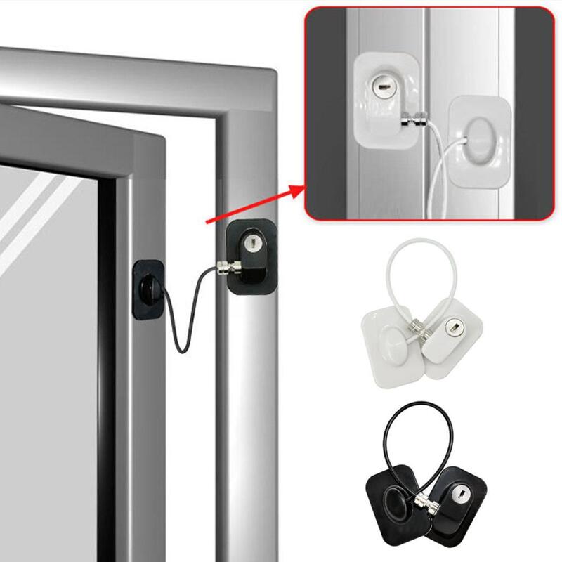 Neue Fenster Sicherheit Kette Schloss Mit Schlüssel Multifunktionale Schrank Kühlschrank Tür Nicht Bohren Lock Security Guard für Baby