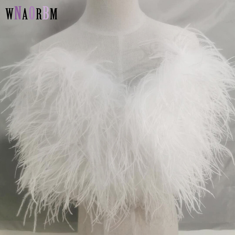 Baru Cardioid Desain 100% Ostrich Alami Rambut Bra Pakaian Dalam Wanita Mantel Bulu Nyata Burung Unta Mantel Bulu Cocok untuk Pesta pernikahan