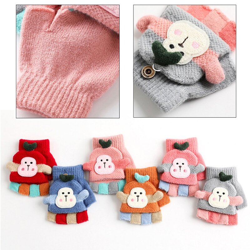 2021 nuovi guanti lavorati a maglia per bambini di alta qualità Color caramella guanti carini guanti caldi invernali