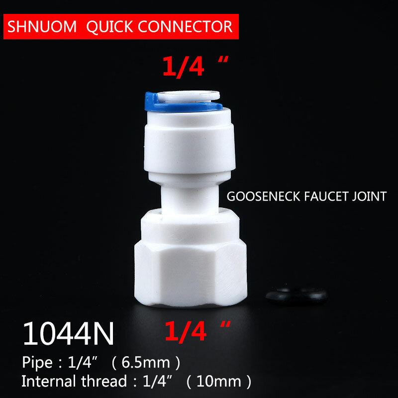 Internal thread 10MM to 1/4" Tube direct connection gooseneck faucet adapter straight Quick Connect  RO Water Tube Fitting