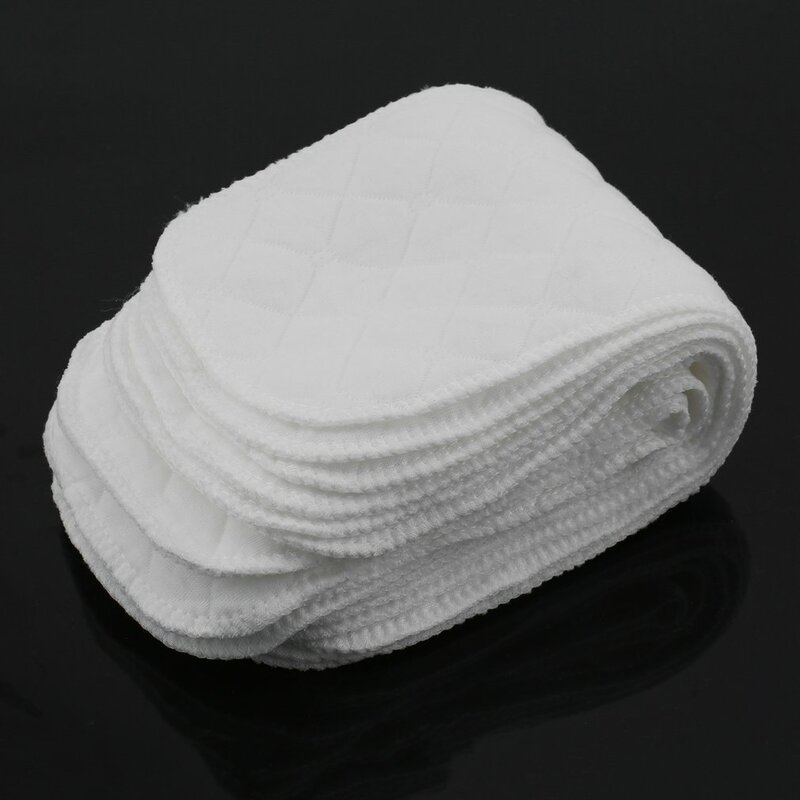 Pañales de tela reutilizables para bebé recién nacido, insertos de 3 capas de algodón, lavables, 10 piezas