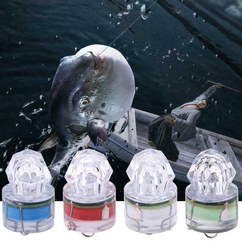 5 Stks/set Visaas Led Licht Mini Onderwater Lokken Licht Flits Visaas Lamp Diamant Vorm Diepe Druppel Lokken Trekt Vissen Aan