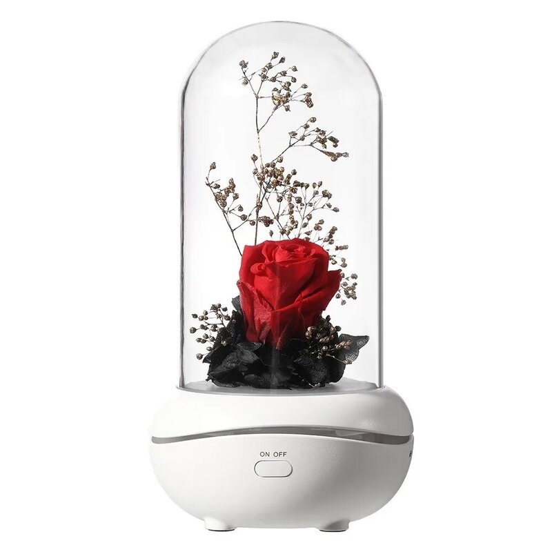Flor eterna lâmpada de fragrância criativo mudo lâmpada de fragrância mini óleo essencial lâmpada presente do feriado luz da noite quarto