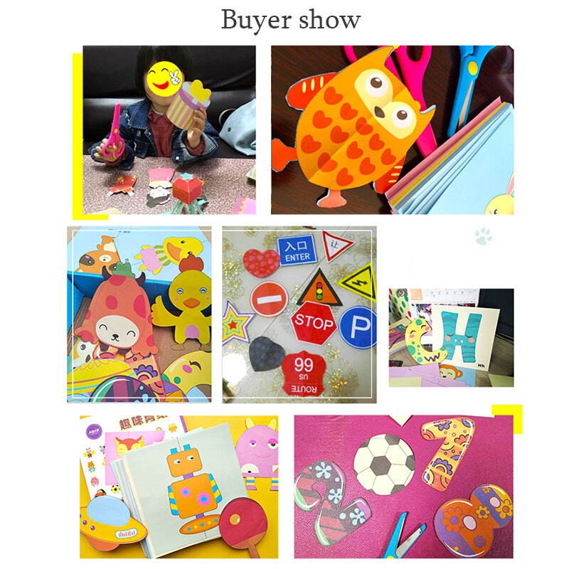 100Pcs/set Children Cartoon Colorful Paper Folding and Cutting Toys DIY Art Craft Kindergarten Learning DIY Handmade Toys Xmas