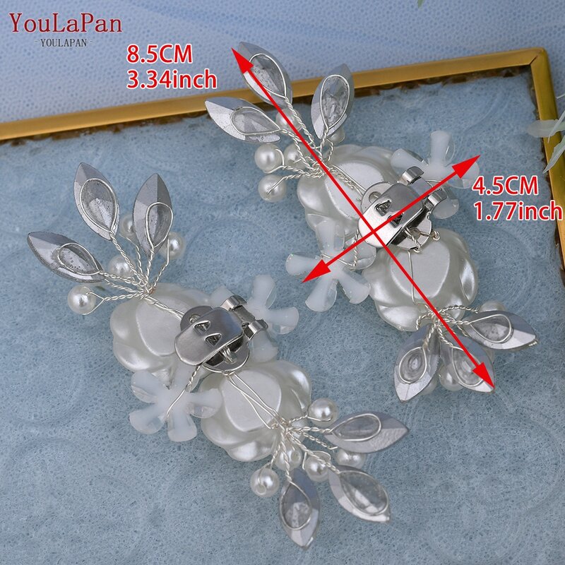 YouLaPan X25 Flower Shoes Buckle Bride High Heel Decoration Shoe Clips Buckles Ladies Women Shoes Accessories for Wedding Party