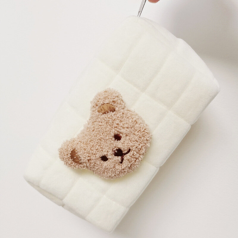 Bawełna Cartoon kształt niedźwiedzia przenośne dziecko organizator wielokrotnego użytku zabawki organizuj torby do przechowywania małych przedmiotów 18x10x10cm