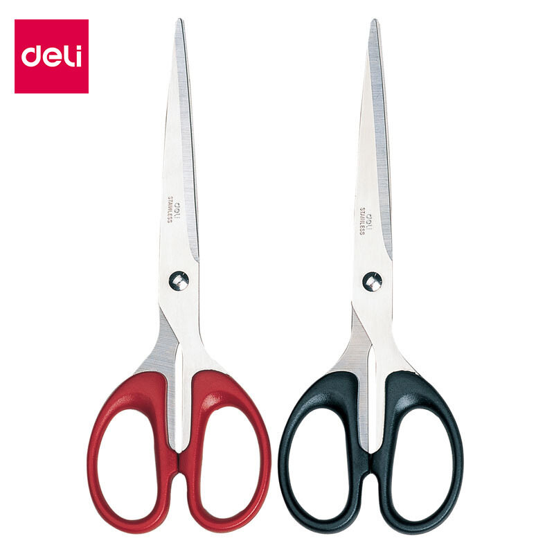 Deli 6009 Scissors Large Office Paper Cutter Art Scissors Household Sewing Scissors Stainless Steel 18cm Adult Plastic 180mm Del