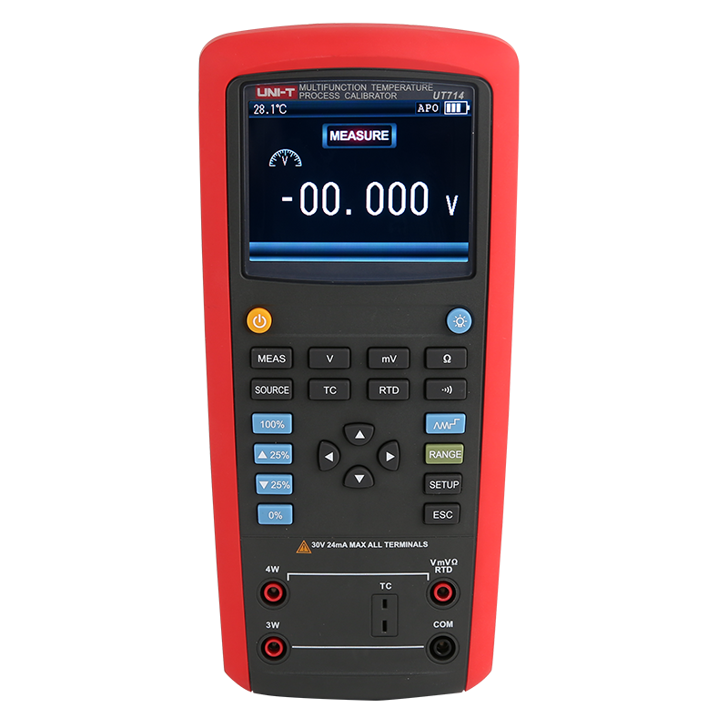 Calibrador de proceso de temperatura multifunción UNI-T UT714, RTD termopar, calibración de voltaje/ohmios, detección de sensores/transmisores