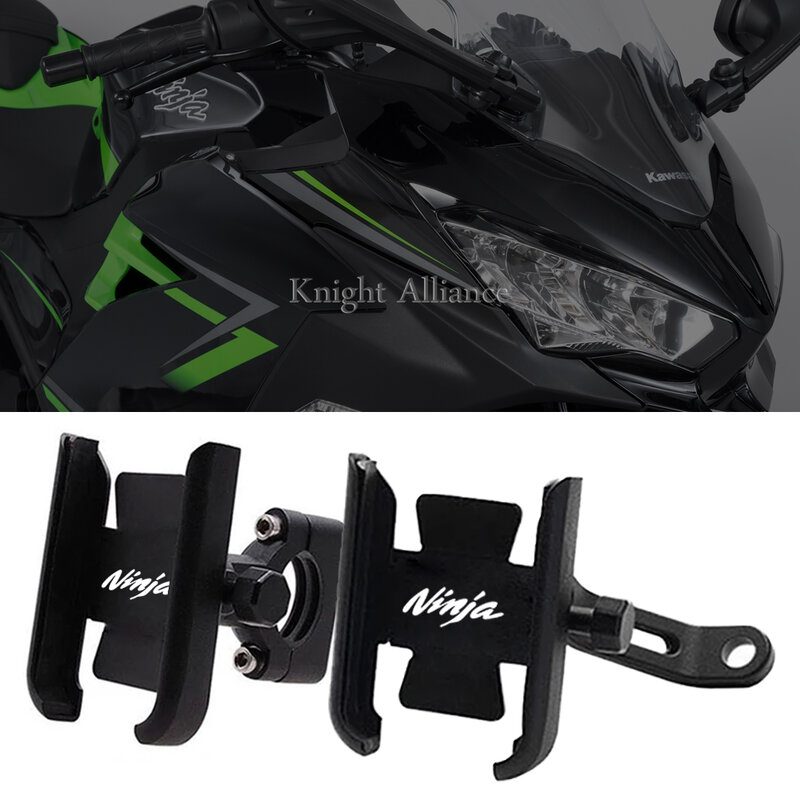Para kawasaki ninja400 ninja 250 300 400 650 650r 1000 acessórios da motocicleta guiador gps suporte do telefone navegação