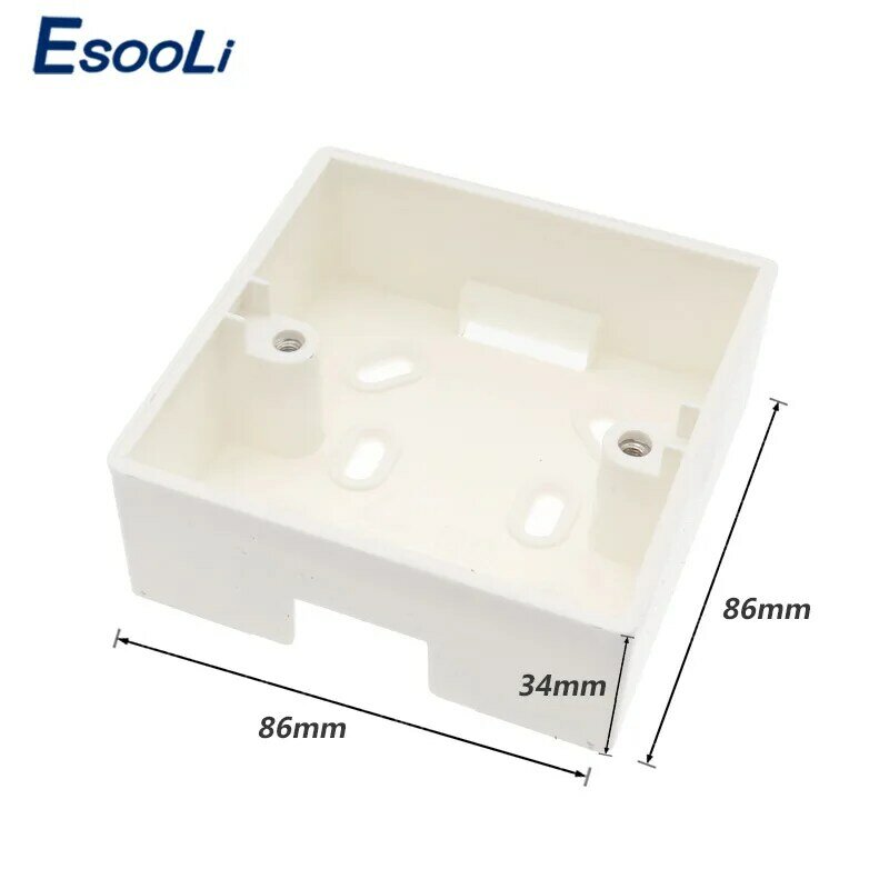 EsooLi 86X86 PVC سماكة تقاطع مربع جدار جبل كاسيت الخارجية تصاعد مربع uitable ل 86 القياسية التبديل ومأخذ