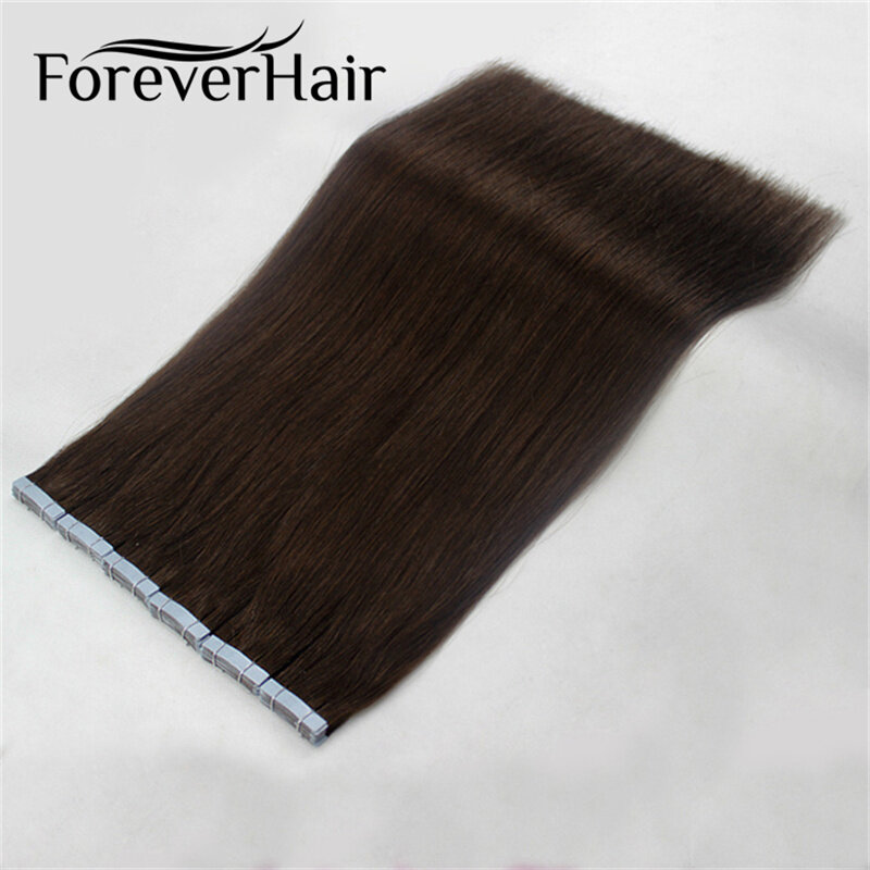 FOREVER HAIR 2.0g/pc 16 Inch Remy Tape In Human Hair Extensions Piano Color 18/22 Seamless Straight Tape On Hair Salon 40g/pack