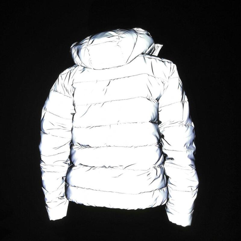 Jaqueta acolchoada de algodão reflexiva para homens e mulheres, casaco de inverno quente, Night Jogger, parka com capuz, streetwear Hip Hop, outwear, tamanho grande