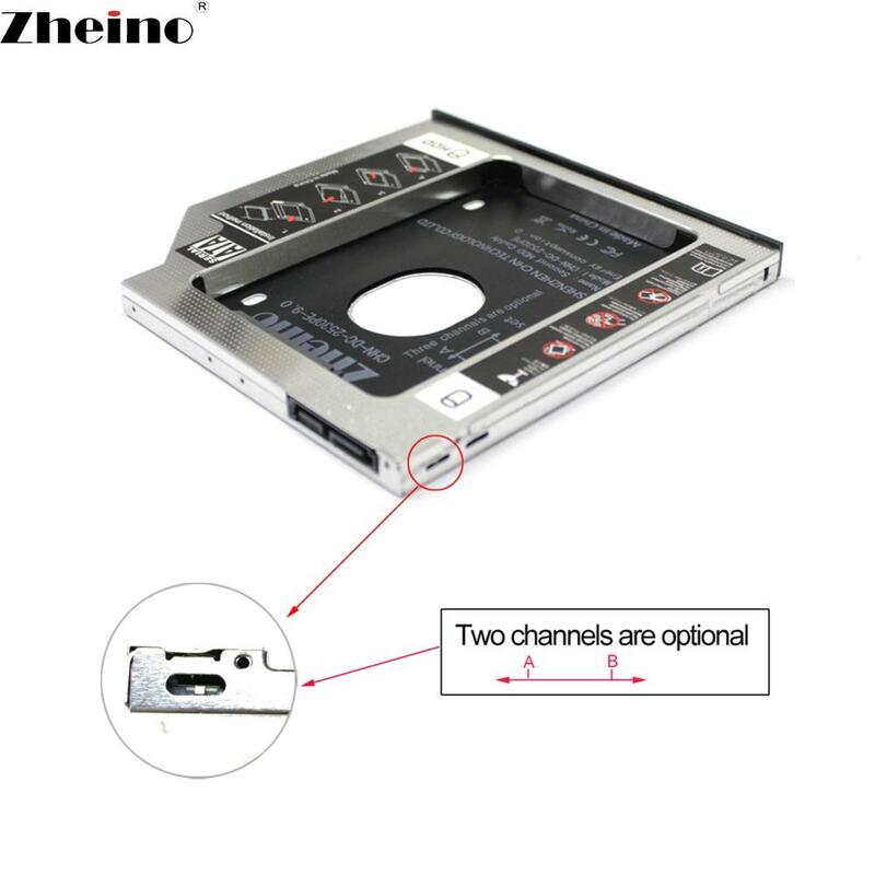 Zheino-funda adaptadora de aleación de aluminio para disco duro, carcasa para HDD Caddy de 2,5mm, SATA3, 2 °, para CD/DVD-ROM, óptico, 12,7